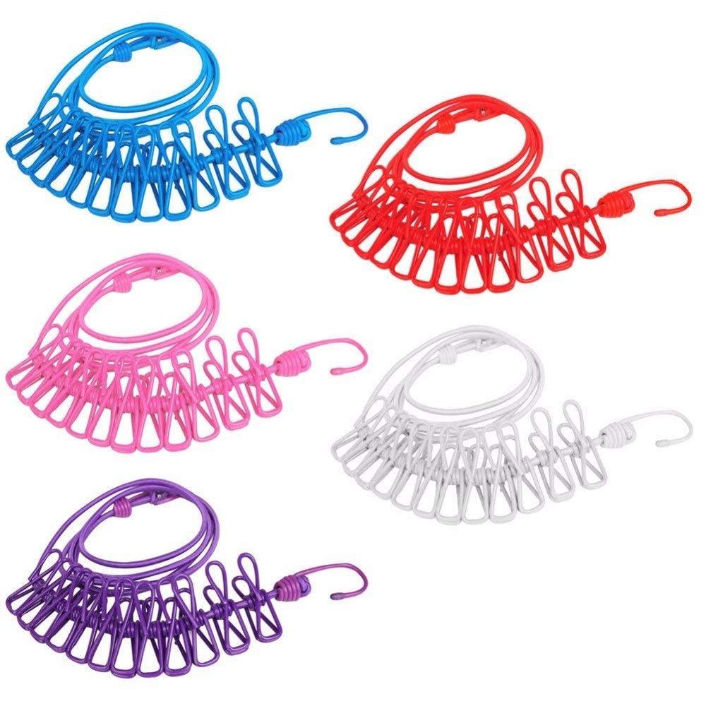 Portable Multi Functional Drying Rope with 12 Clips 1.8 m Long Drying Rope with 12 Clips