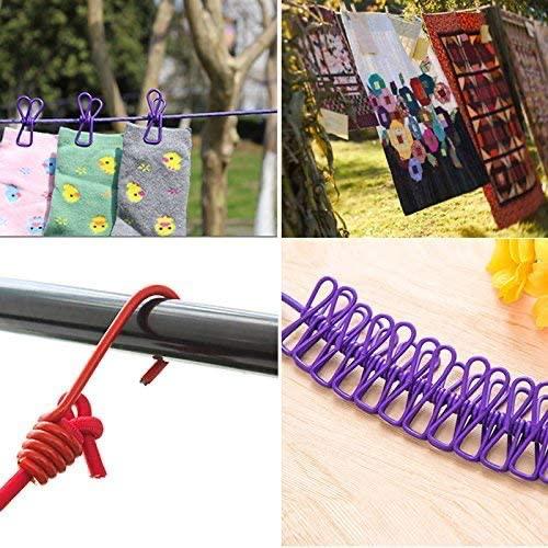 Portable Multi Functional Drying Rope with 12 Clips 1.8 m Long Drying Rope with 12 Clips