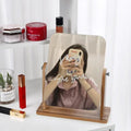 Wooden Desk Square Makeup Mirror