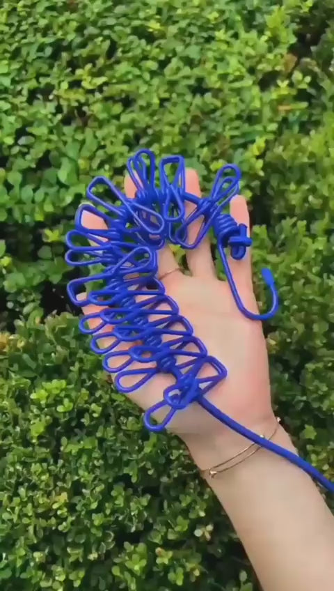 Portable Multi Functional Drying Rope with 12 Clips 1.8 m Long Drying Rope with 12 Clips